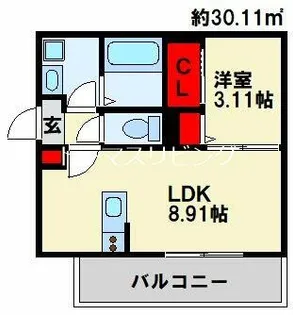 Ariga 10 D棟【103号室】の間取り
