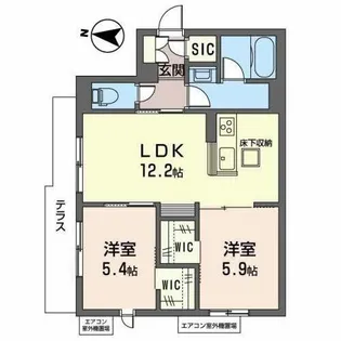 ShaMaison North Field【0103号室】の間取り