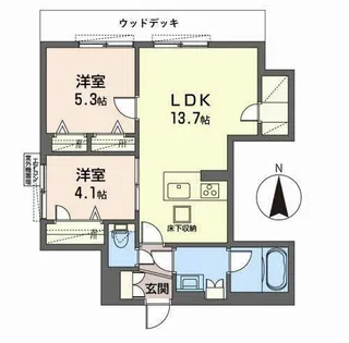 シャーメゾン北山上賀茂【1階】の間取り