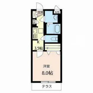 ラ・メイジュ阪大下【0103号室】の間取り