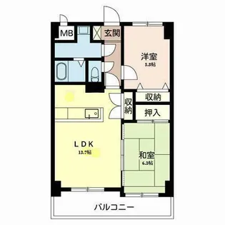 シャルム皇子山アネックス【0705号室】の間取り