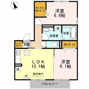ル・ブルジョン【101号室】の間取り