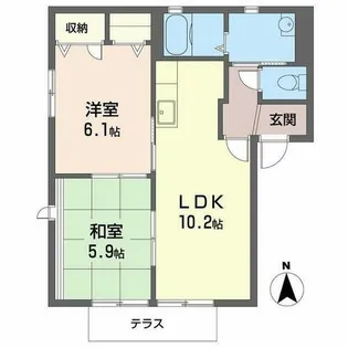 ハイツ櫻【0101号室】の間取り