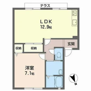 エスト北陽【0102号室】の間取り
