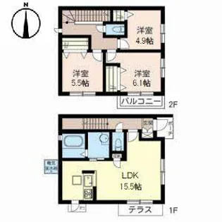 ビューパレス中通【0101号室】の間取り