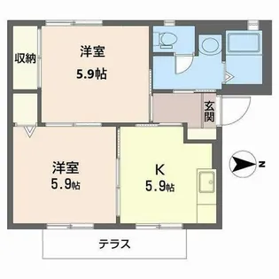 マンション ブルーバード【B103号室】の間取り