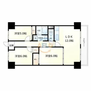 サンファースト京橋【1階】の間取り
