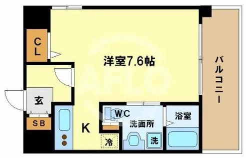 ジュネーゼ京町堀パークサイド【11階】の間取り