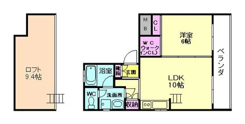 ロイヤル吉野【501号室】の間取り
