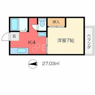 コーポ春菜【2階】の間取り