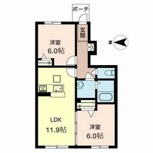 シャーメゾン東坊城【1階】の間取り