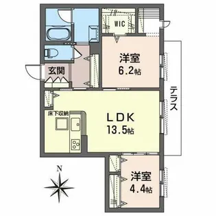 シャーメゾン de Soleil【0107号室】の間取り