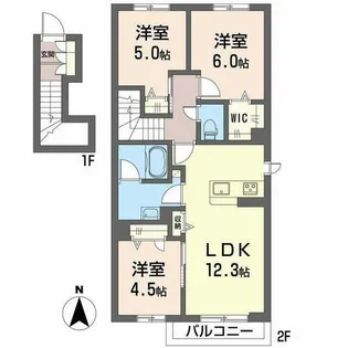 ル ボヌール【0203号室】の間取り