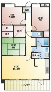 グランスクエアー・J【102号室】の間取り