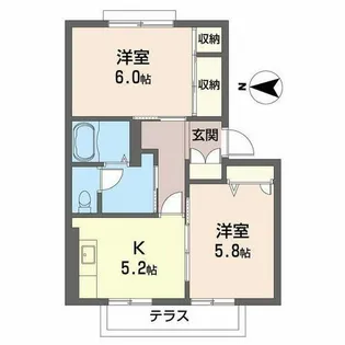 エスペランサ桜木【0102号室】の間取り