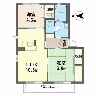 バリュージュ・ミヤビ【B202号室】の間取り