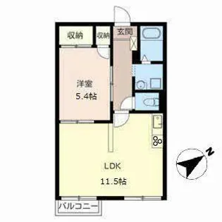タウニイ塩屋【0211号室】の間取り