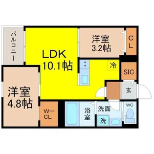 REGALEST F 瓢箪山【2階】の間取り