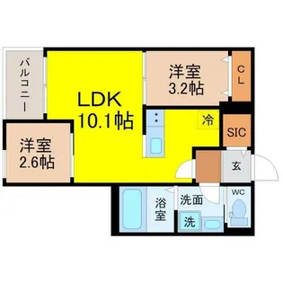 REGALEST F 瓢箪山【1階】の間取り