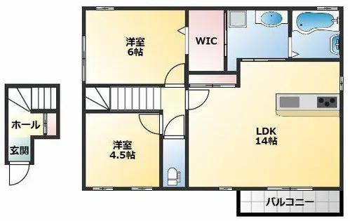 ボヌール久宝寺【201号室】の間取り