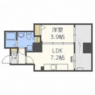 ビッグタワー大通公園【4階】の間取り