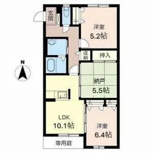 コンフォート上宮【0101号室】の間取り