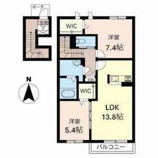 フルゥール藤原京【0201号室】の間取り