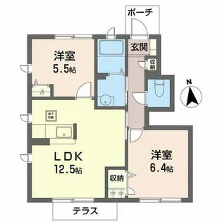 ヴィラ天神崎【0102号室】の間取り