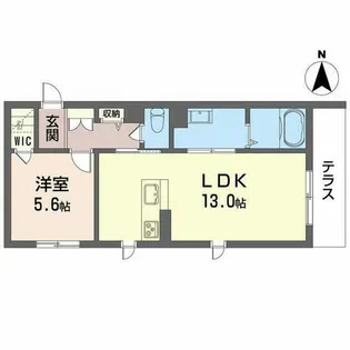 ベレオ金龍寺丁【0102号室】の間取り