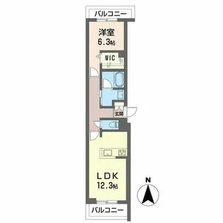 ディアメゾン南塚口【0303号室】の間取り