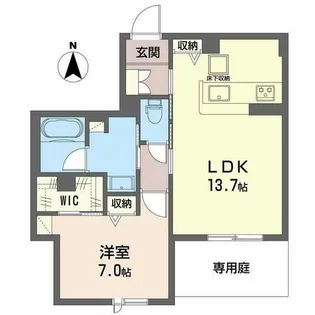 ディアメゾン南塚口【0102号室】の間取り