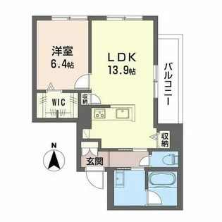 ディアメゾン南塚口【0201号室】の間取り