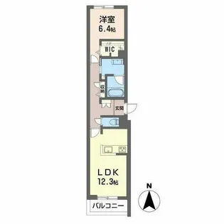 ディアメゾン南塚口【0203号室】の間取り