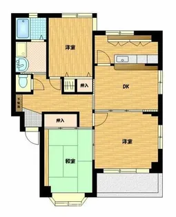 グランドハイツ百北【3-A号室】の間取り