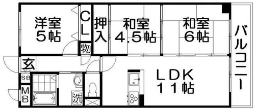 枚方パークハイツ【2階】の間取り