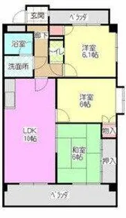スカイコートウスイ【6階】の間取り
