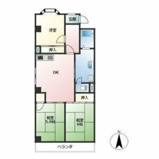 エクセルK【1B号室】の間取り