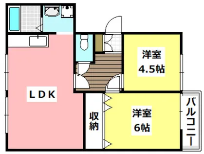 ピネスタウンA【2階】の間取り