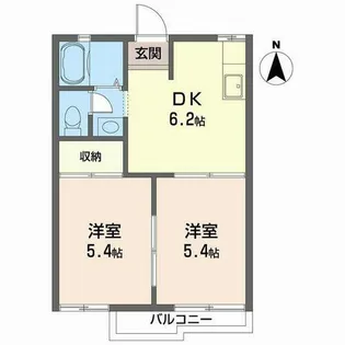 シャンブル蛍ヶ池【0203号室】の間取り