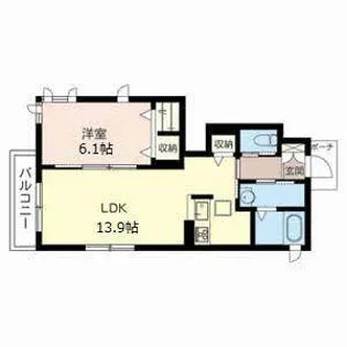 シャーメゾンリベルテ谷上【0101号室】の間取り