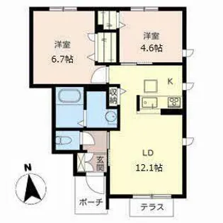 メゾン天神【0102号室】の間取り