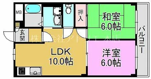メゾンドユニ【2階】の間取り