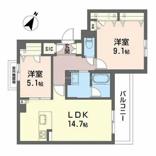 シャーメゾン ヴィア レクタ【4階】の間取り