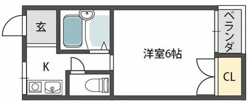 シャトレ小阪【2階】の間取り