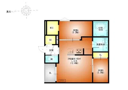 REGALEST F 瓢箪山【1階】の間取り