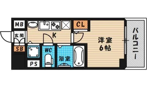プレミアムコート天神橋【9階】の間取り