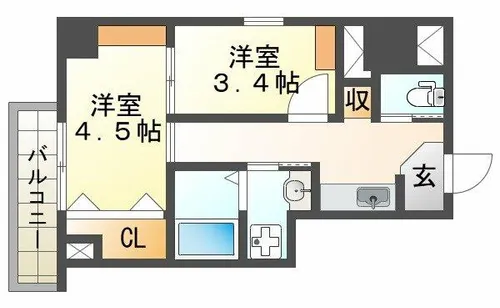 エヌエムスワサントアン【9階】の間取り