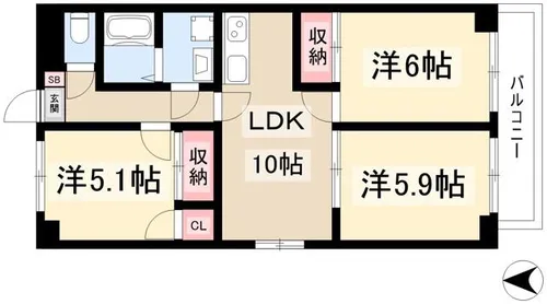 メゾン山勝【902号室】の間取り