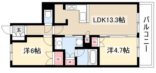 ジオ覚王山【502号室】の間取り