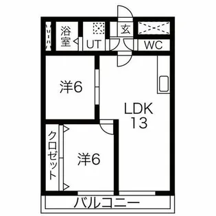 スカイマンション【202号室】の間取り